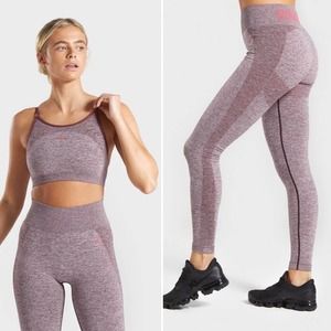 Gymshark Flex Bra & seamless leggings berry / Rose slate small bottom Medium top